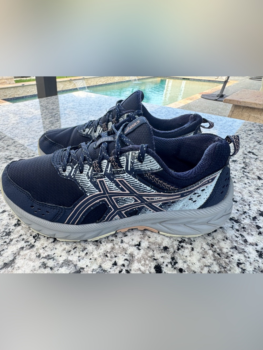 Asics Navy and Rose Running Shoes